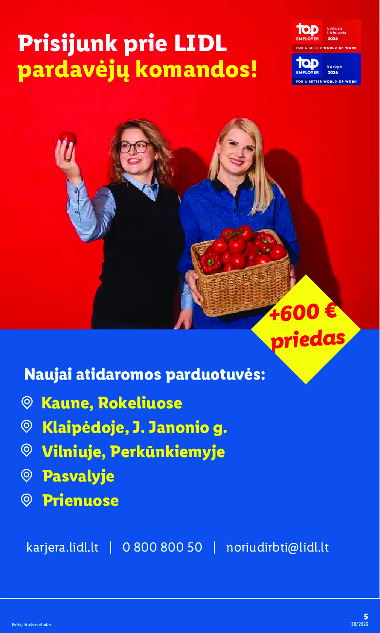 lidl - NE MAISTO PREKIŲ PASIŪLYMAI (2026-09-14 - 2026-09-20) - page: 5