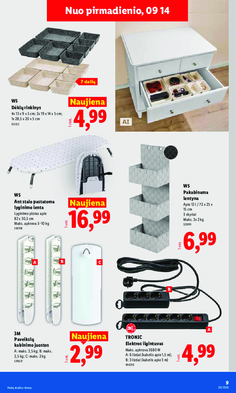 lidl - NE MAISTO PREKIŲ PASIŪLYMAI (2026-09-14 - 2026-09-20) - page: 9