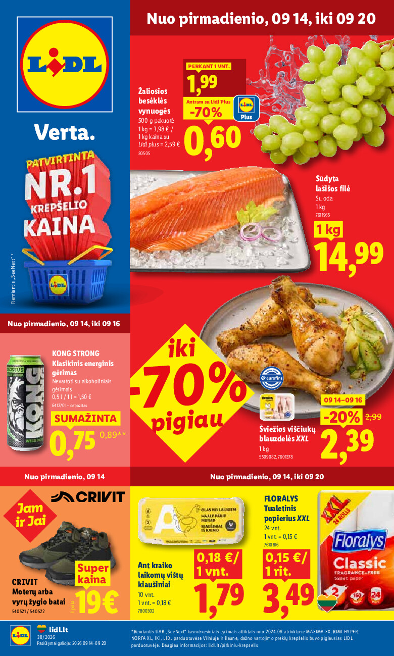 lidl - MAISTO PREKIŲ PASIŪLYMAI (2026-09-14 - 2026-09-20) - page: 1