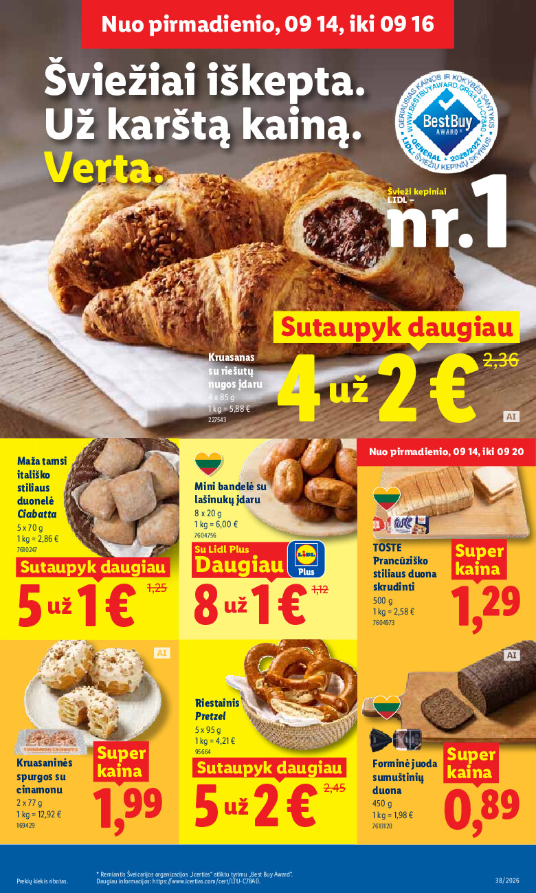 lidl - MAISTO PREKIŲ PASIŪLYMAI (2026-09-14 - 2026-09-20) - page: 3