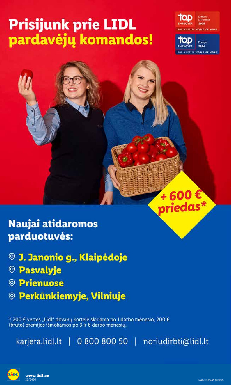 lidl - MAISTO PREKIŲ PASIŪLYMAI (2026-09-14 - 2026-09-20) - page: 30