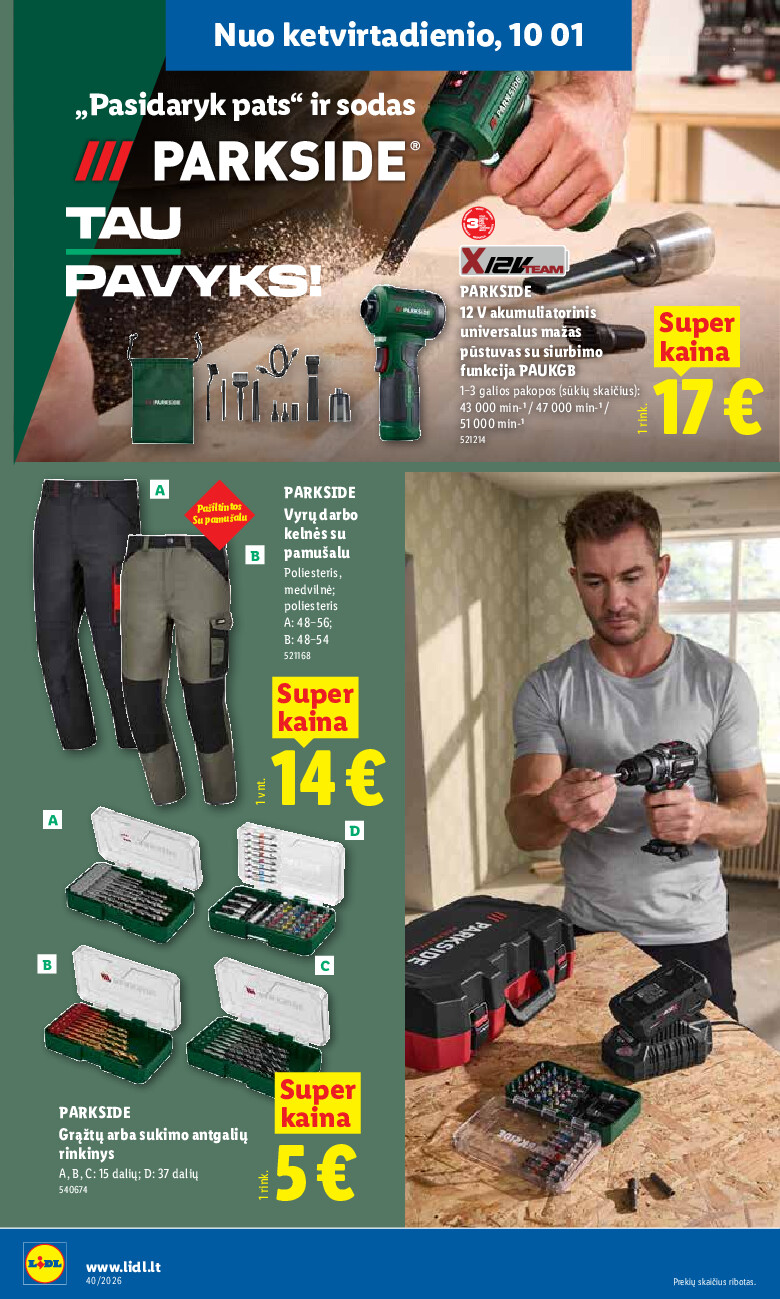 lidl - NE MAISTO PREKIŲ PASIŪLYMAI (2026-09-28 - 2026-10-04) - page: 12