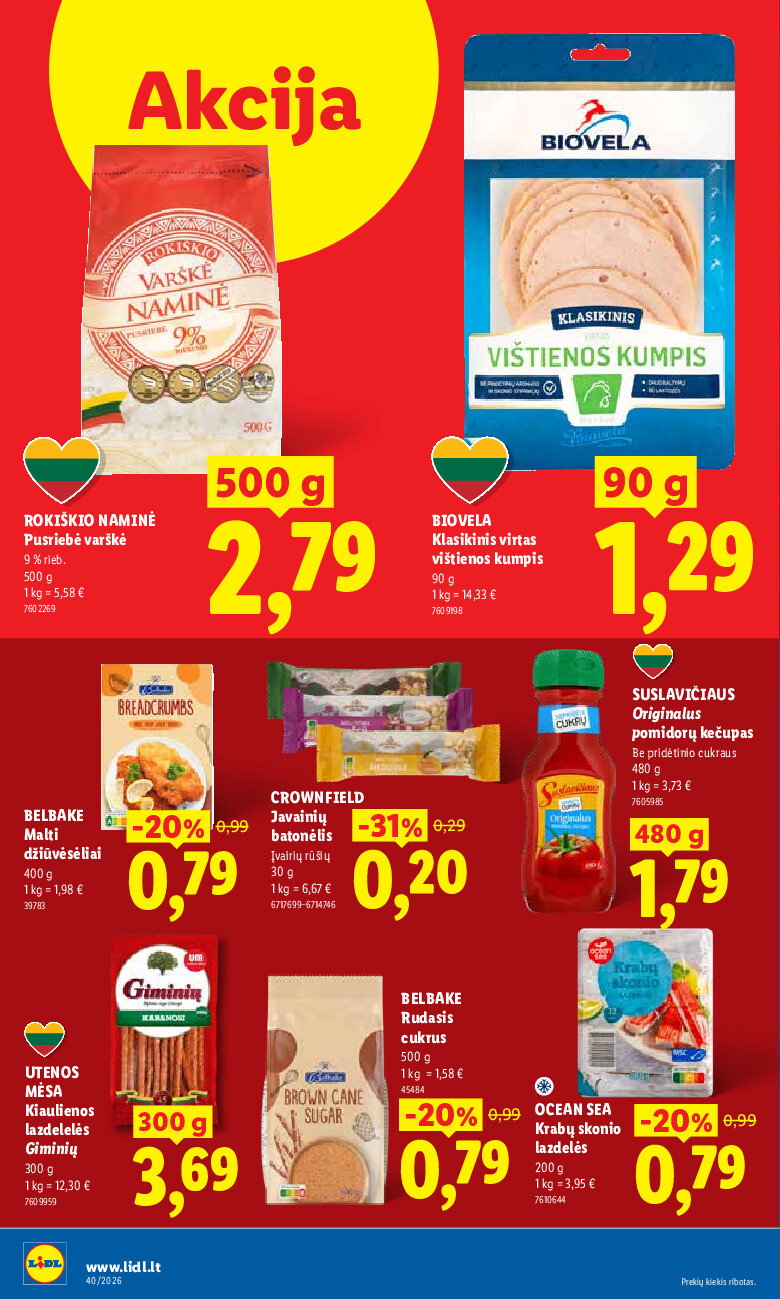 lidl - MAISTO PREKIŲ PASIŪLYMAI (2026-09-28 - 2026-10-04) - page: 40
