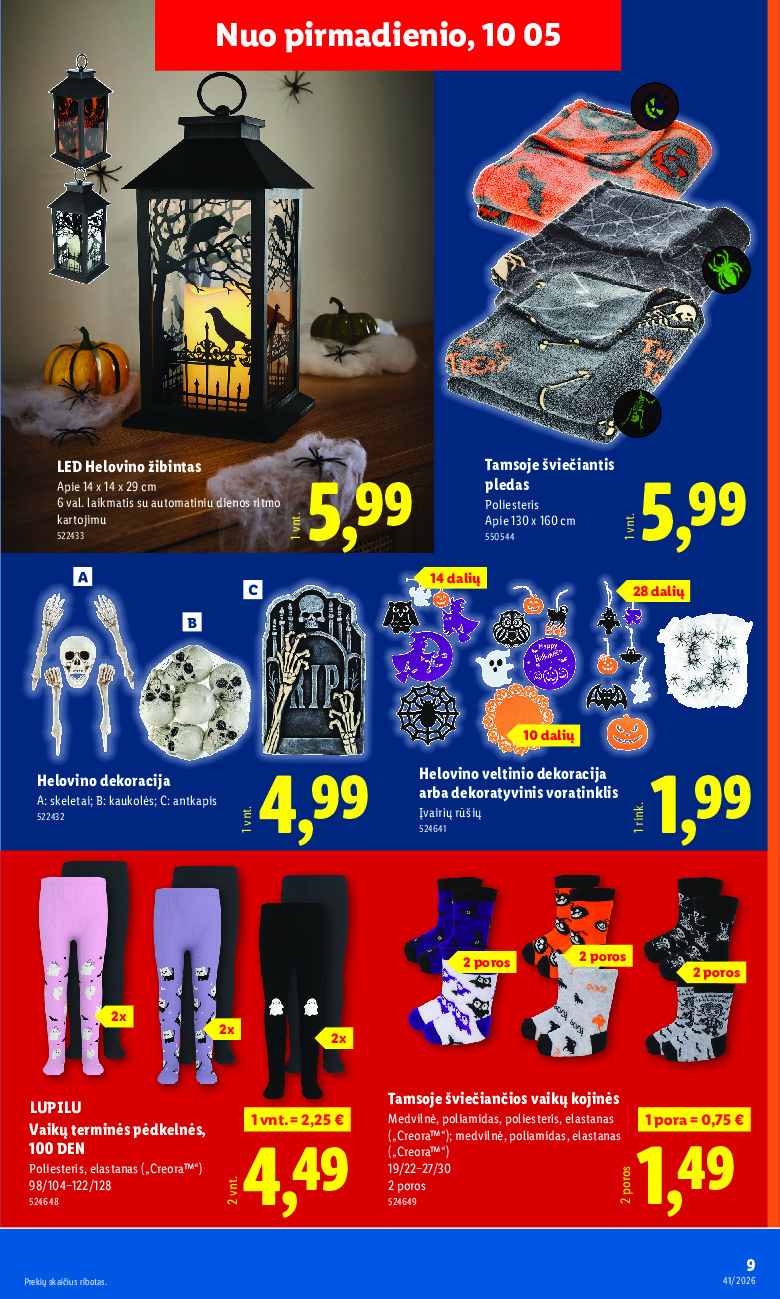 lidl - NE MAISTO PREKIŲ PASIŪLYMAI (2026-10-05 - 2026-10-11) - page: 9