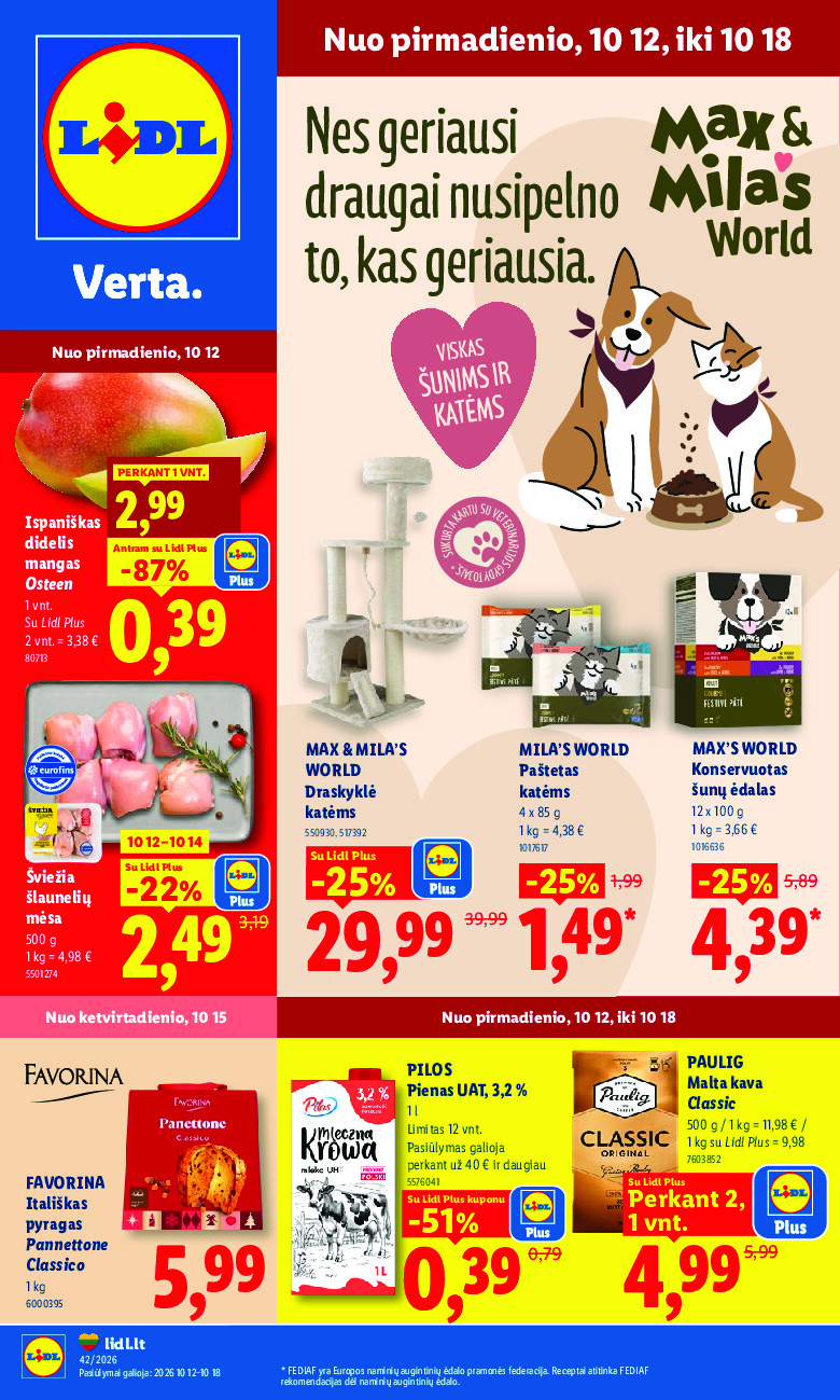 lidl - MAISTO PREKIŲ PASIŪLYMAI (2026-10-12 - 2026-10-18) - page: 1