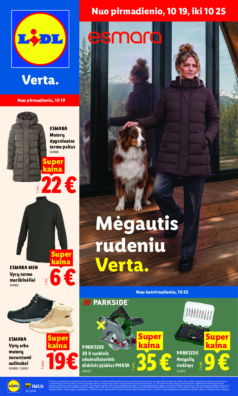 lidl - NE MAISTO PREKIŲ PASIŪLYMAI (2026-10-19 - 2026-10-25)