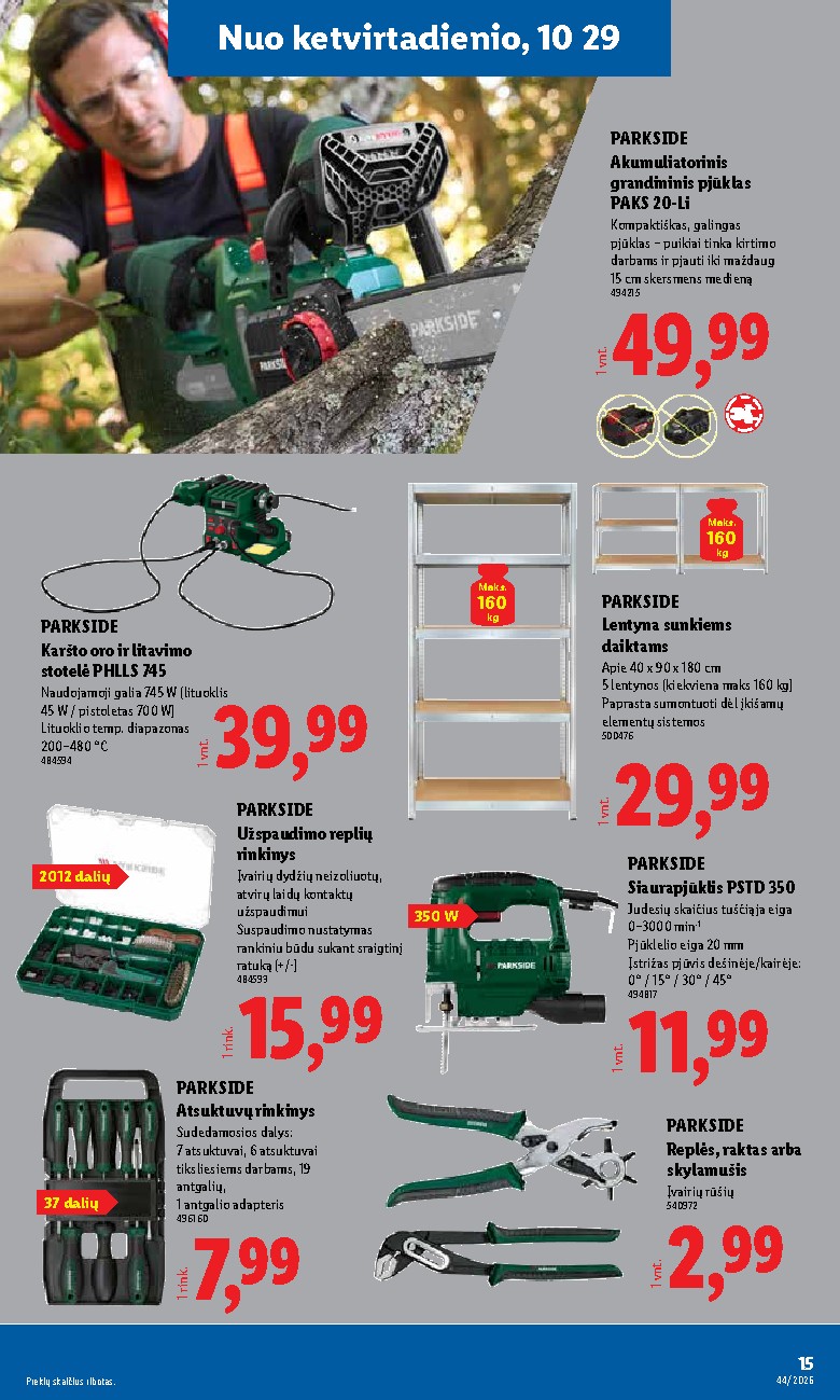 lidl - NE MAISTO PREKIŲ PASIŪLYMAI (2026-10-26 - 2026-11-01) - page: 15