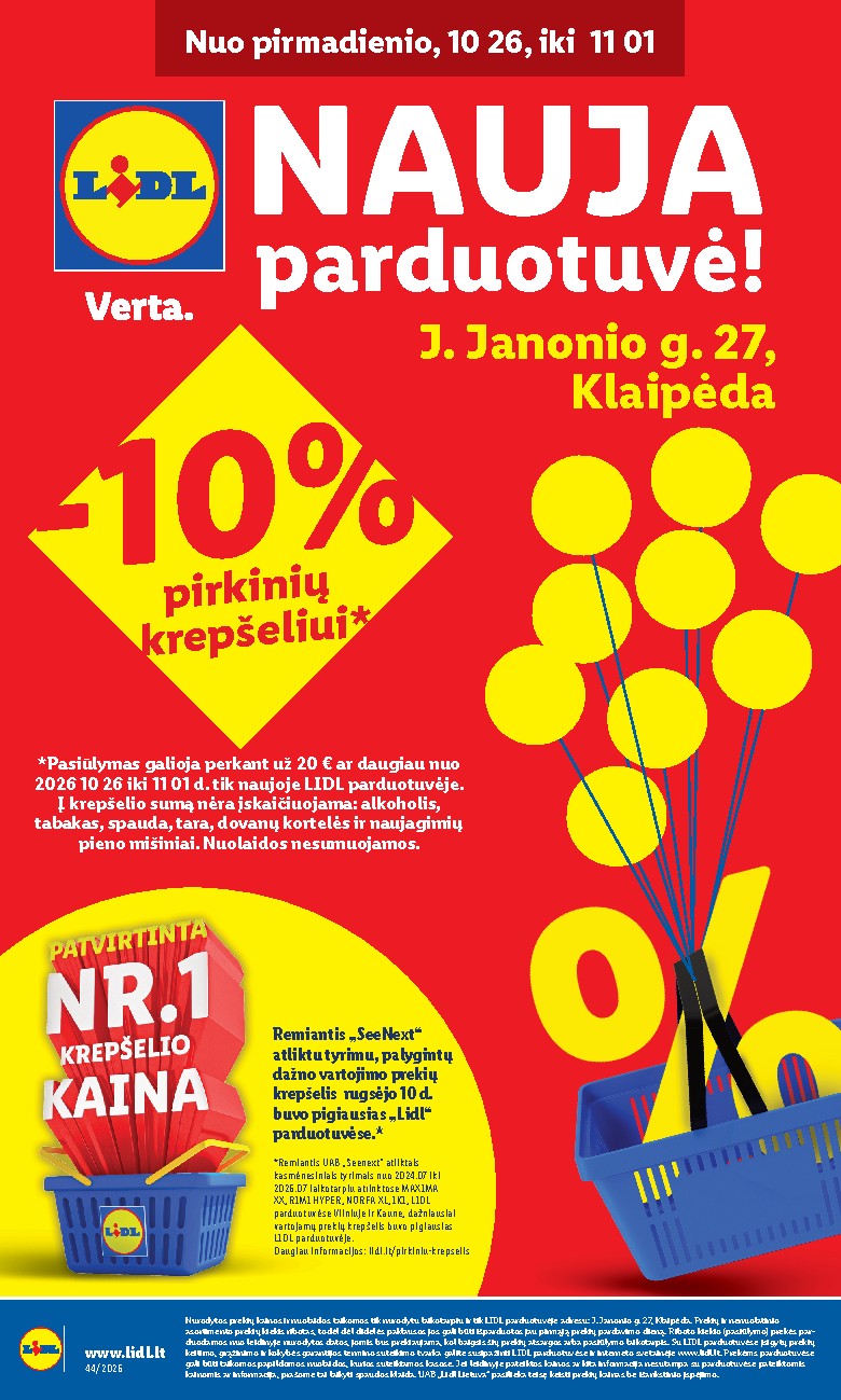 lidl - Nauja parduotuvė! (2026-10-26 - 2026-11-01) - page: 1