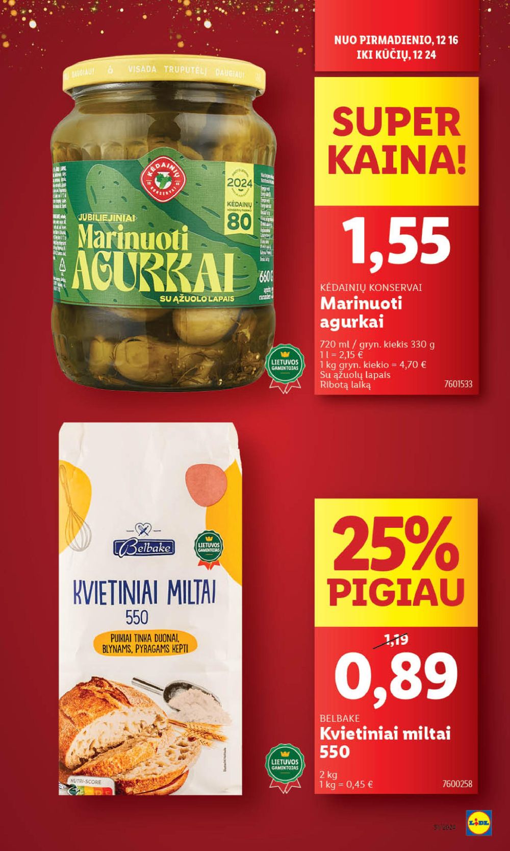 lidl - LIDL - Maisto prekių pasiūlymai (2024 12 16 - 2024 12 24) - page: 16