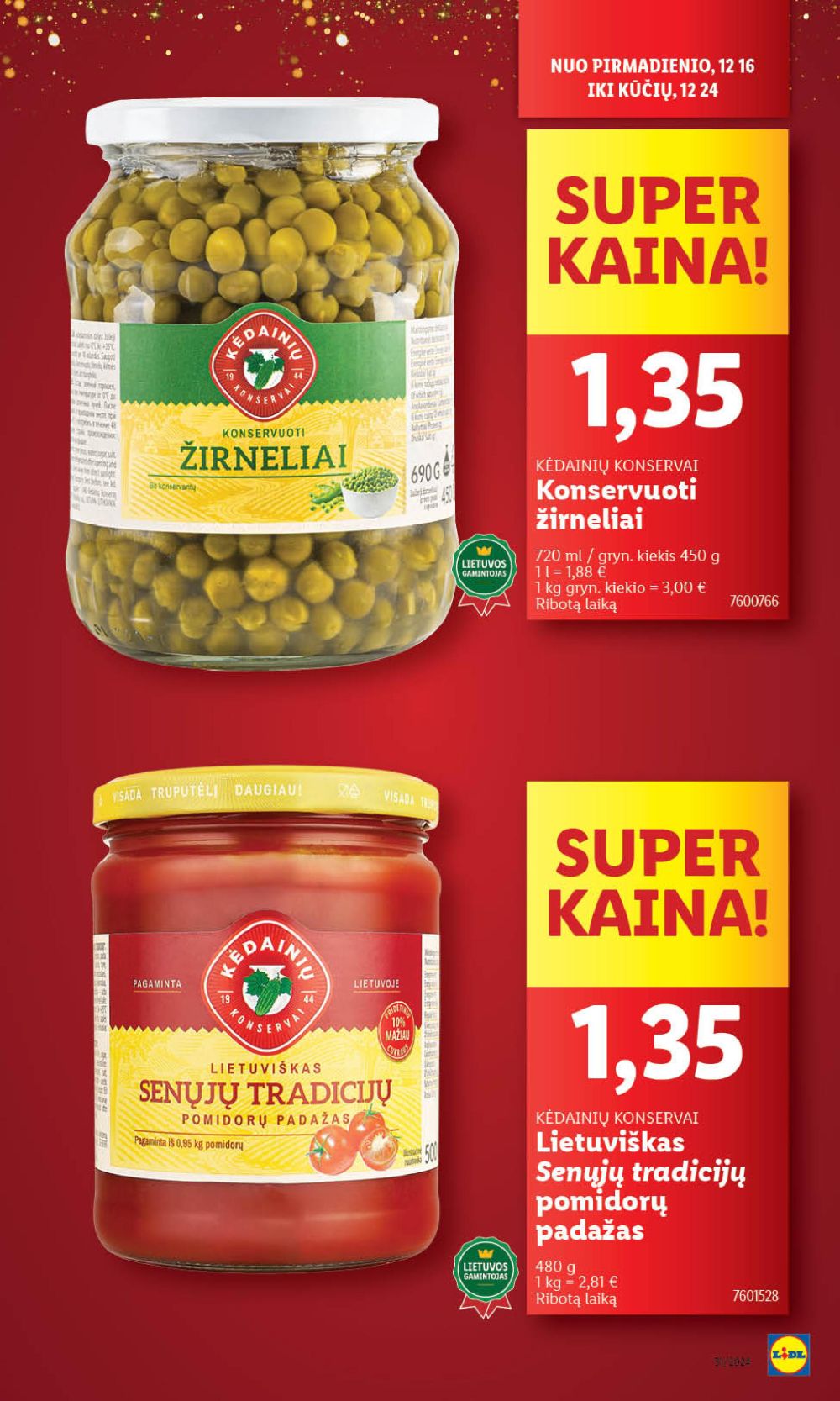 lidl - LIDL - Maisto prekių pasiūlymai (2024 12 19 - 2024 12 24) - page: 34