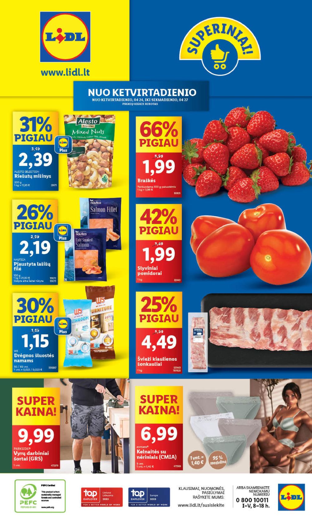 lidl - LIDL - Maisto prekių pasiūlymai (2025 04 24 - 2025 04 27)