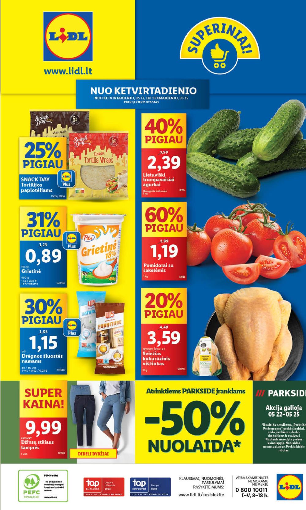 lidl - LIDL - Maisto prekių pasiūlymai (2025 05 22 - 2025 05 25)
