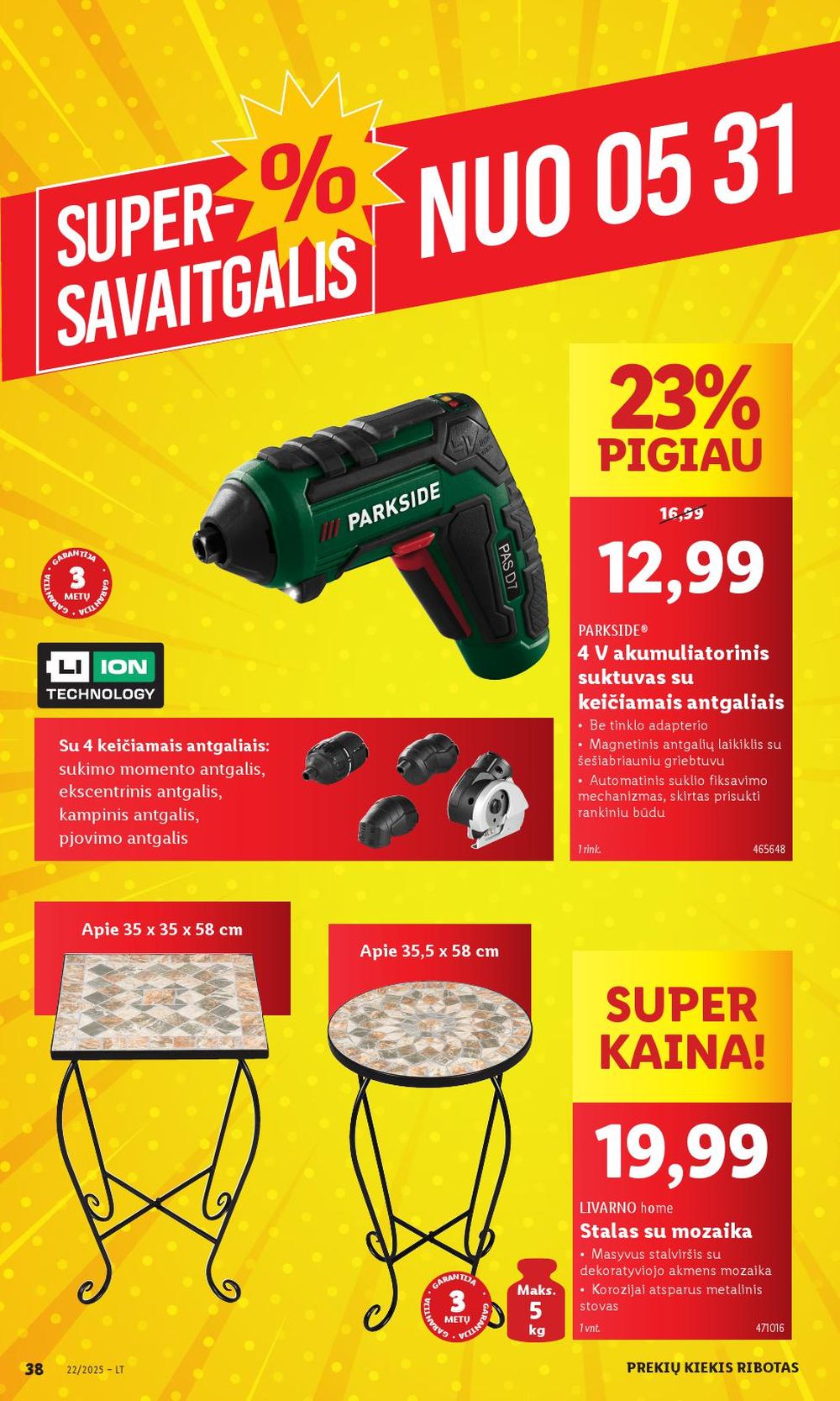 lidl - LIDL - Ne maisto prekių pasiūlymai (2025 05 26 - 2025 06 01) - page: 38