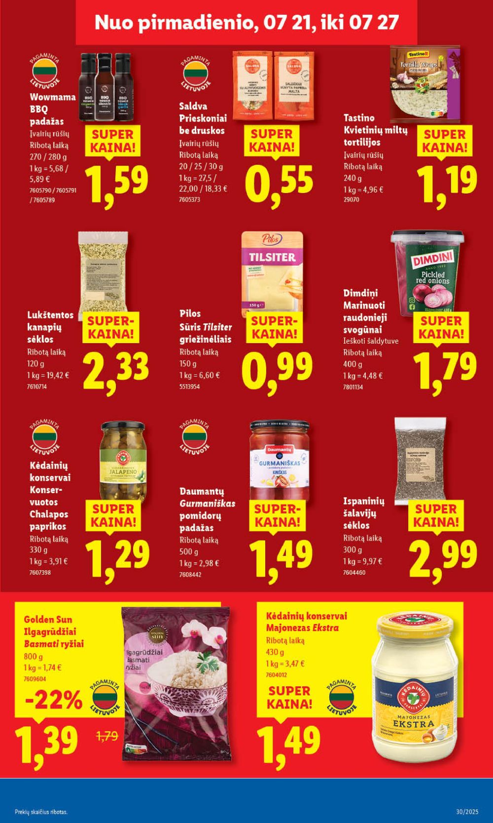 lidl - LIDL - Maisto prekių pasiūlymai (2025 07 24 - 2025 07 27) - page: 39