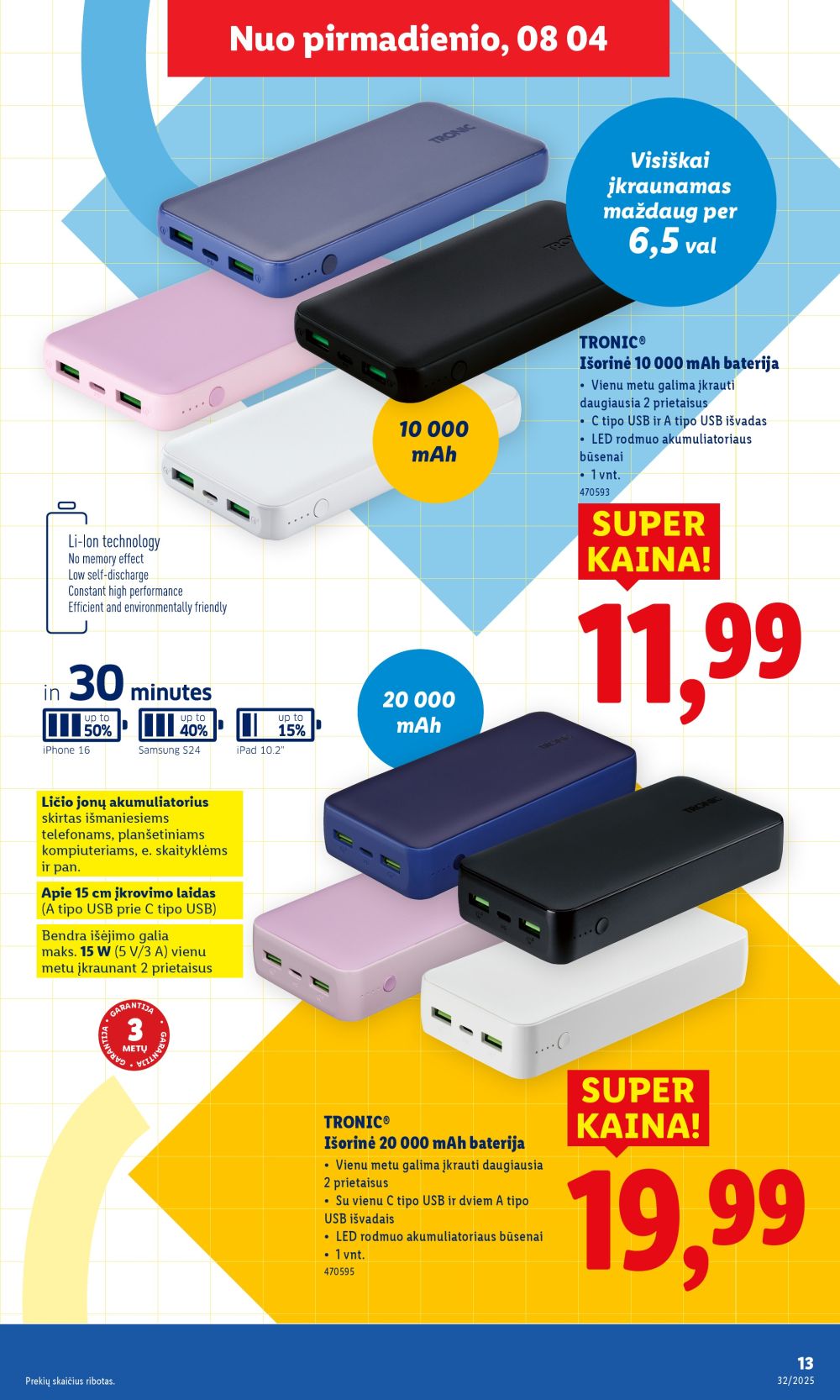 lidl - LIDL - Ne maisto prekių pasiūlymai (2025 08 04 - 2025 08 10) - page: 13
