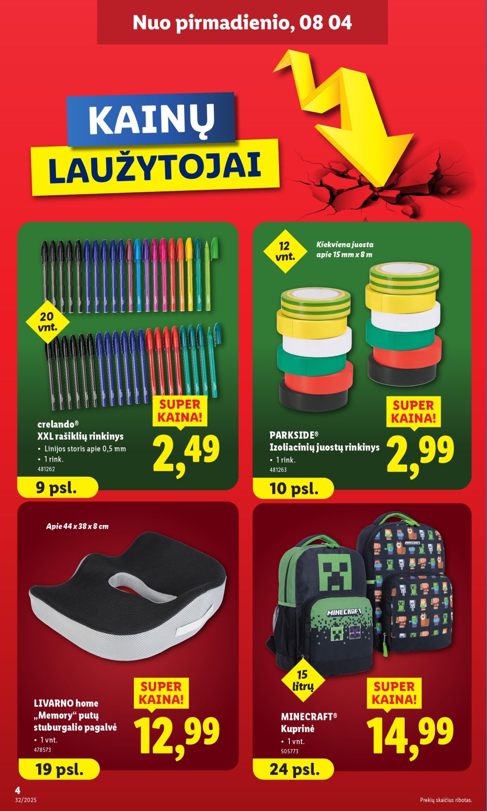 lidl - LIDL - Ne maisto prekių pasiūlymai (2025 08 04 - 2025 08 10) - page: 4