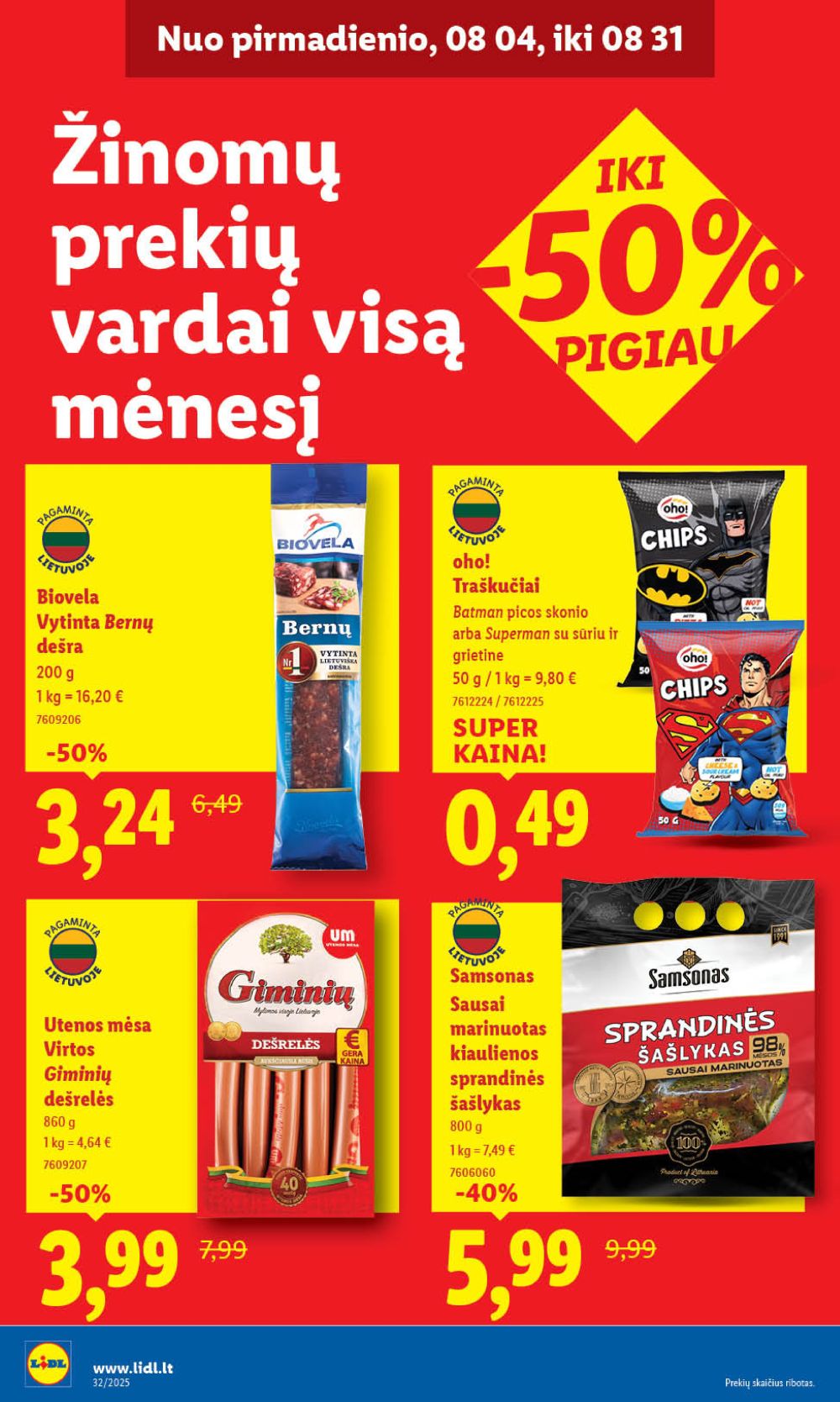 lidl - LIDL - Maisto prekių pasiūlymai (2025 08 07 - 2025 08 10) - page: 34