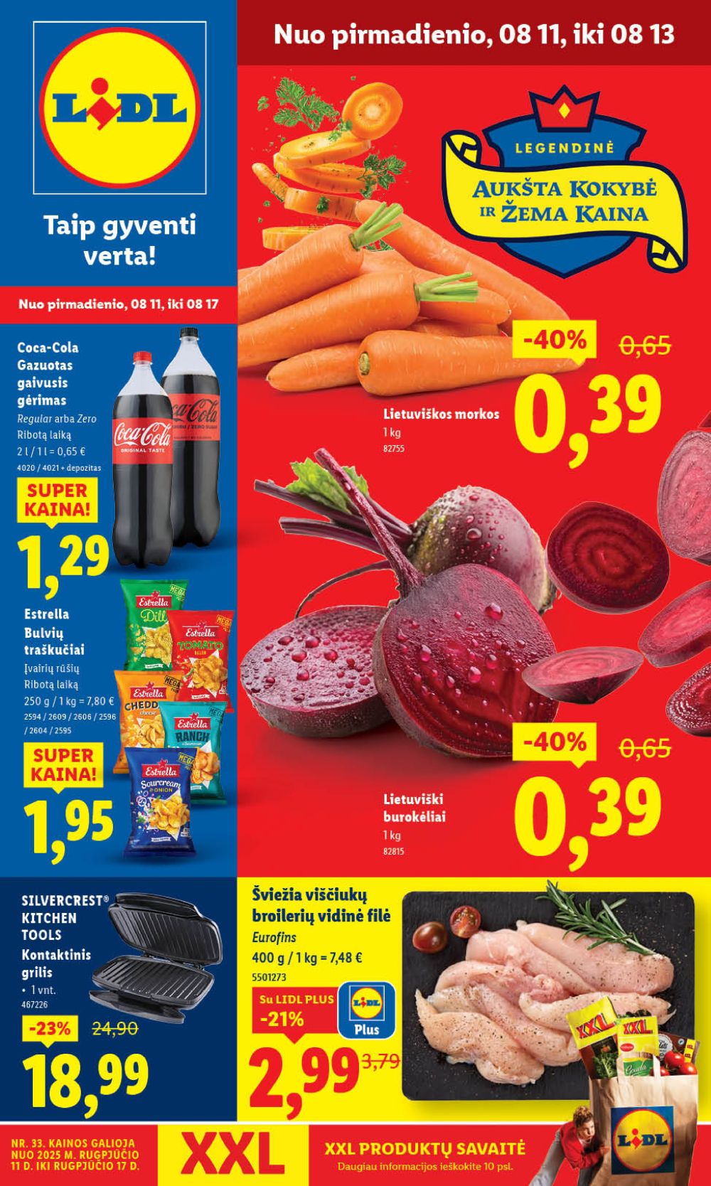 lidl - LIDL - Maisto prekių pasiūlymai (2025 08 11 - 2025 08 17)