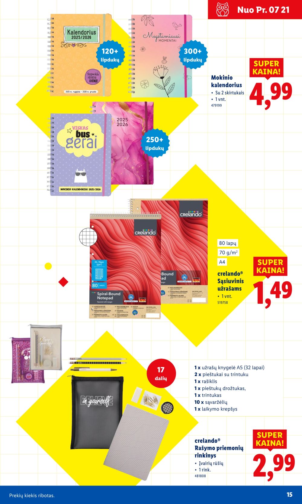 lidl - LIDL - Mokyklinių prekių katalogas (2025 08 21 - ) - page: 15 lidl - LIDL - Mokyklinių prekių katalogas (2025 08 21 - ) - page: 15