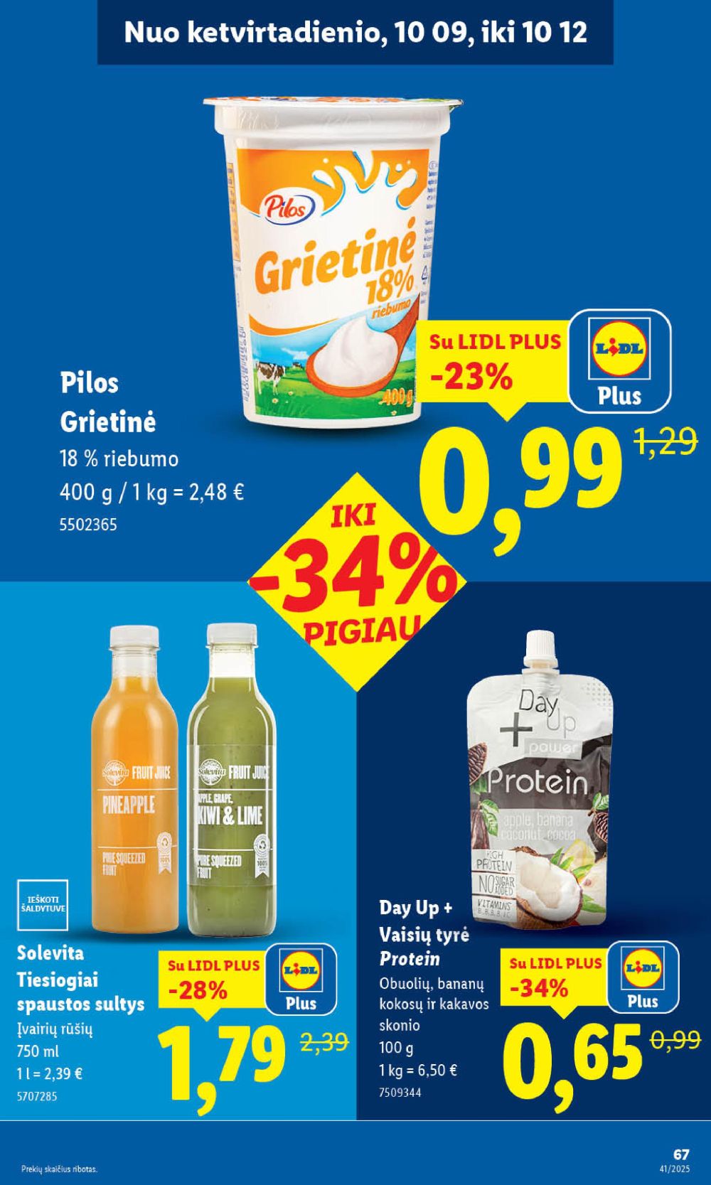 lidl - LIDL - Maisto prekių pasiūlymai (2025 10 06 - 2025 10 12) - page: 67