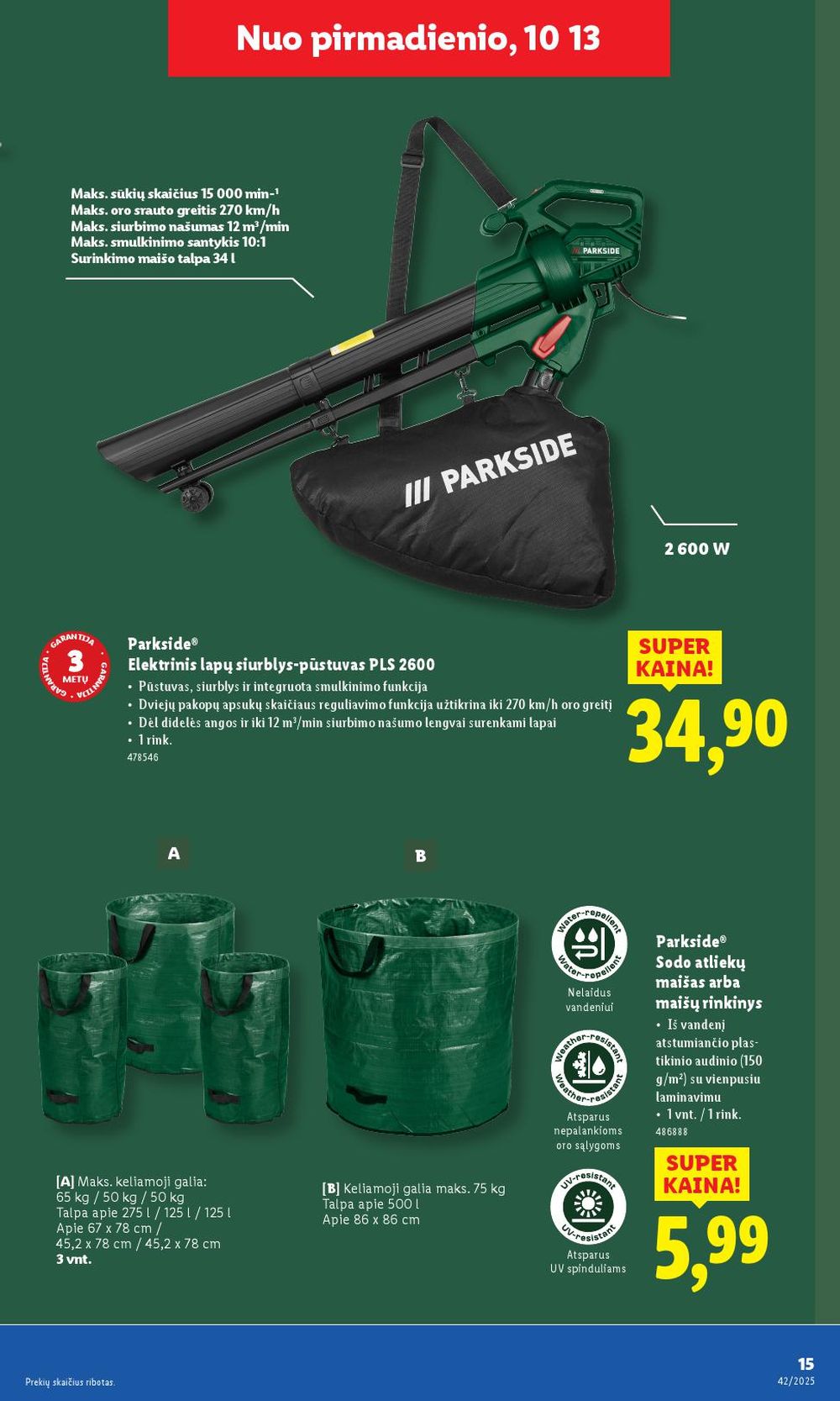 lidl - LIDL - Ne maisto prekių pasiūlymai (2025 10 13 - 2025 10 19) - page: 15
