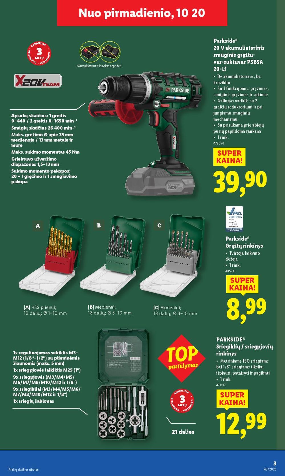 lidl - LIDL - Ne maisto prekių pasiūlymai (2025 10 20 - 2025 10 26) - page: 3