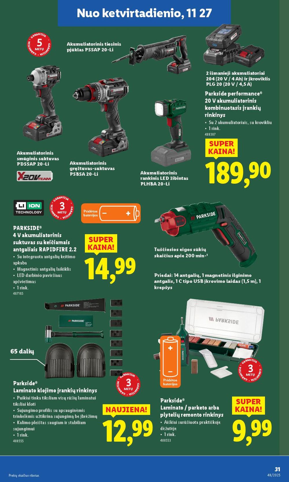 lidl - LIDL - Ne maisto prekių pasiūlymai (2025 11 24 - 2025 11 30) - page: 31