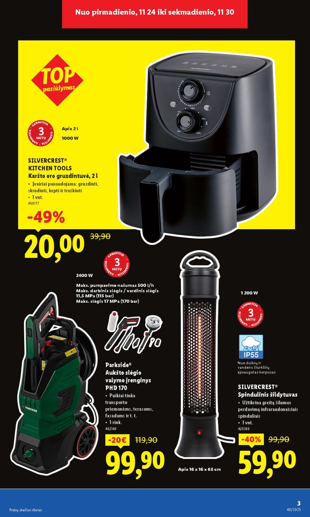 lidl - LIDL - Ne maisto prekių pasiūlymai (2025 11 24 - 2025 11 30) - page: 3