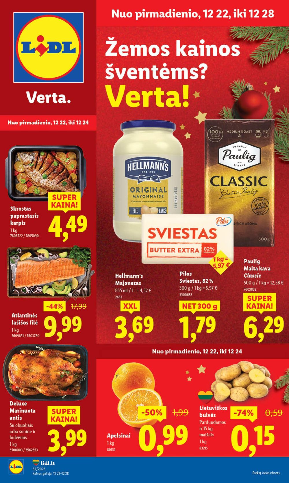 lidl - LIDL - Maisto prekių pasiūlymai (2025 12 22 - 2025 12 28)