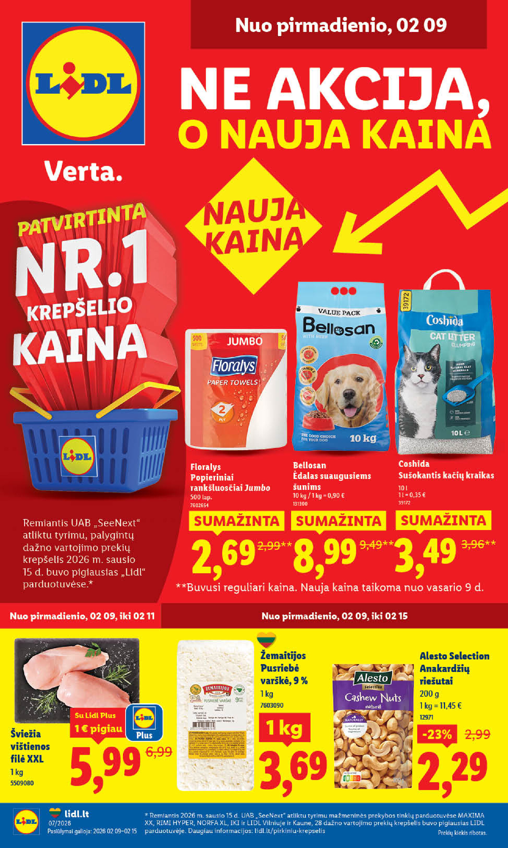 lidl - MAISTO PREKIŲ PASIŪLYMAI (2026-02-09 - 2026-02-15) - page: 1