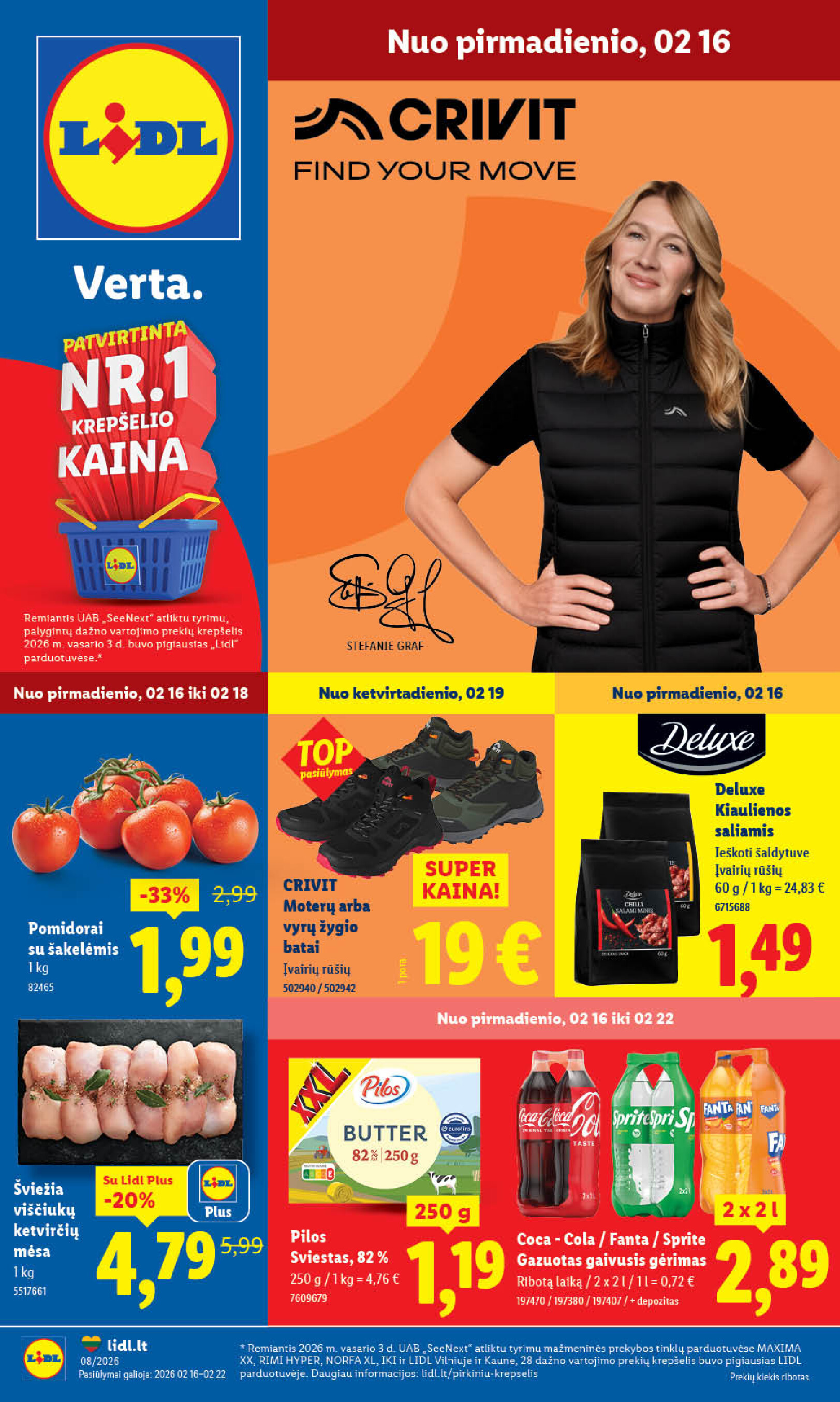 lidl - MAISTO PREKIŲ PASIŪLYMAI (2026-02-16 - 2026-02-22) - page: 1