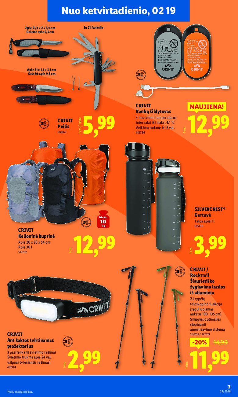 lidl - CRIVIT: Sportas ir laisvalaikis (2026-02-16 - 2026-02-22) - page: 3
