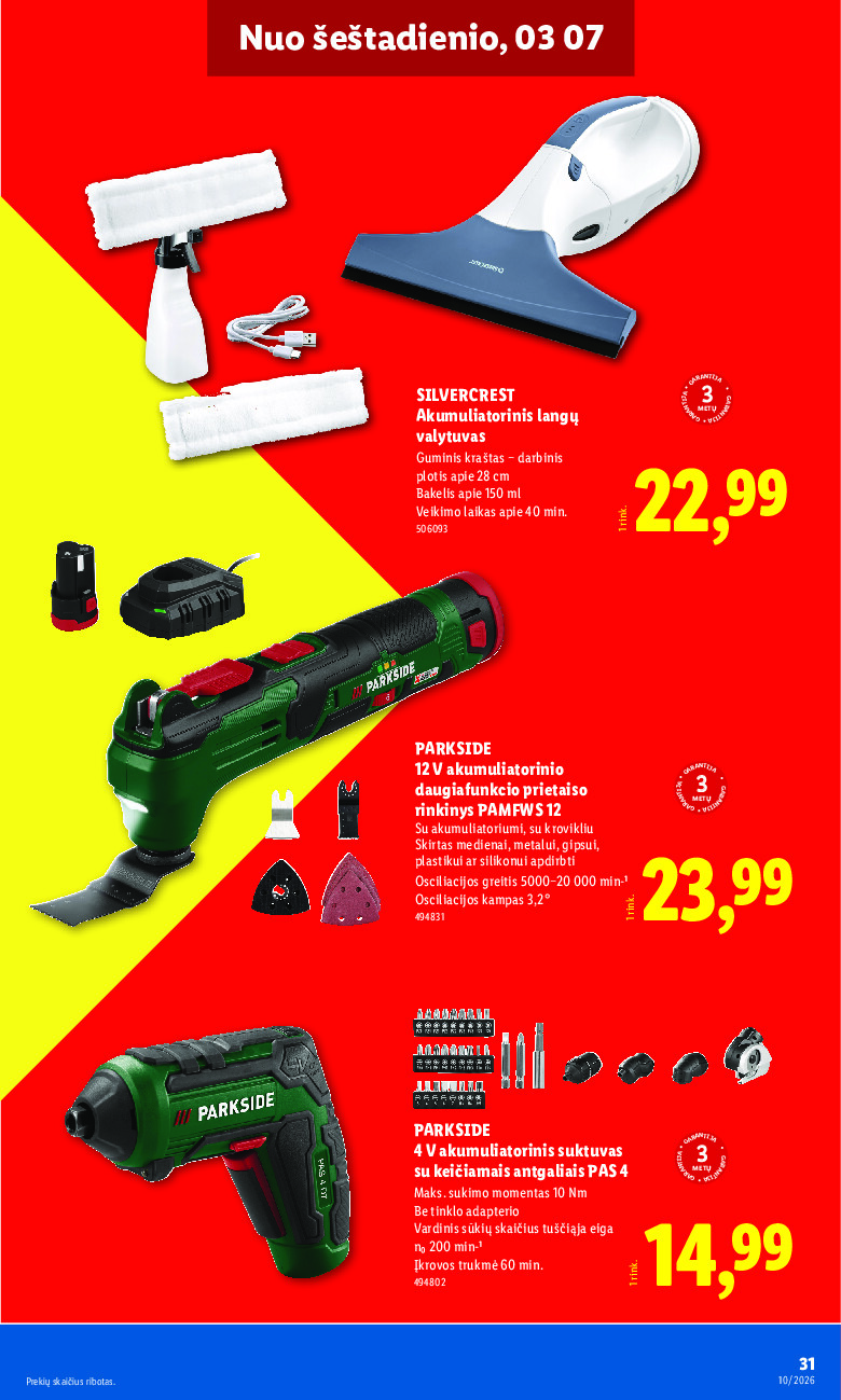 lidl - NE MAISTO PREKIŲ PASIŪLYMAI (2026-03-02 - 2026-03-08) - page: 31