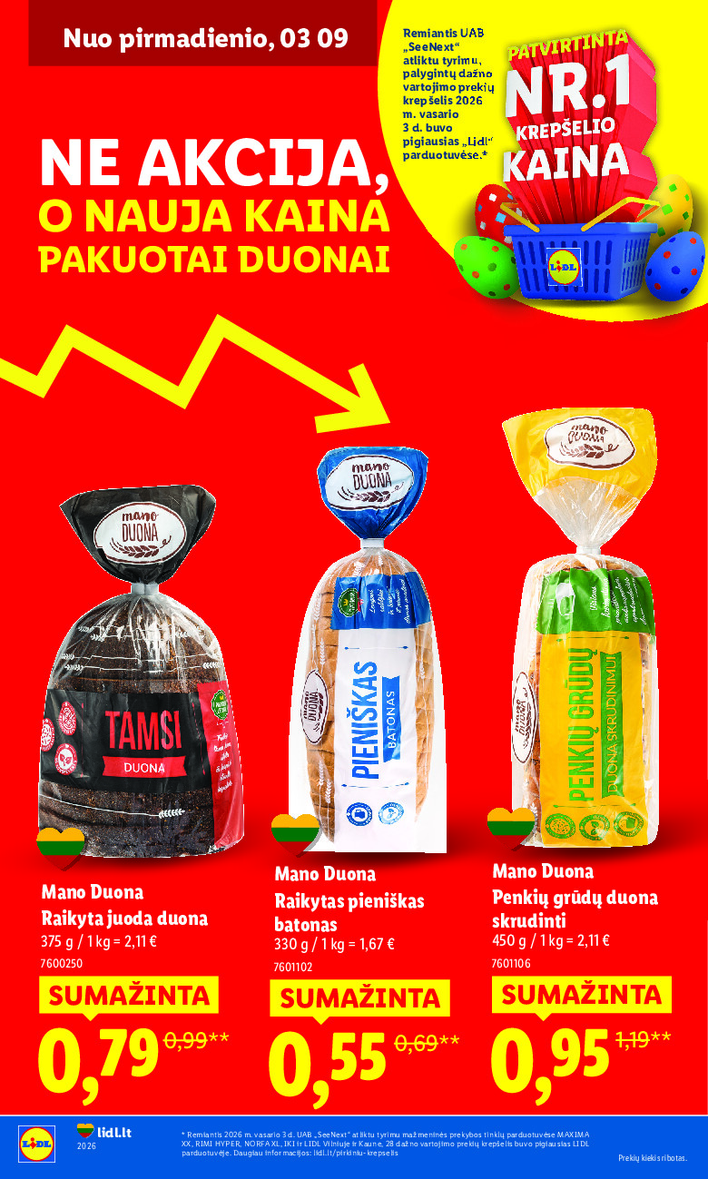lidl - Ne akcija, o nauja kaina (2026-01-05 - 2026-03-16)