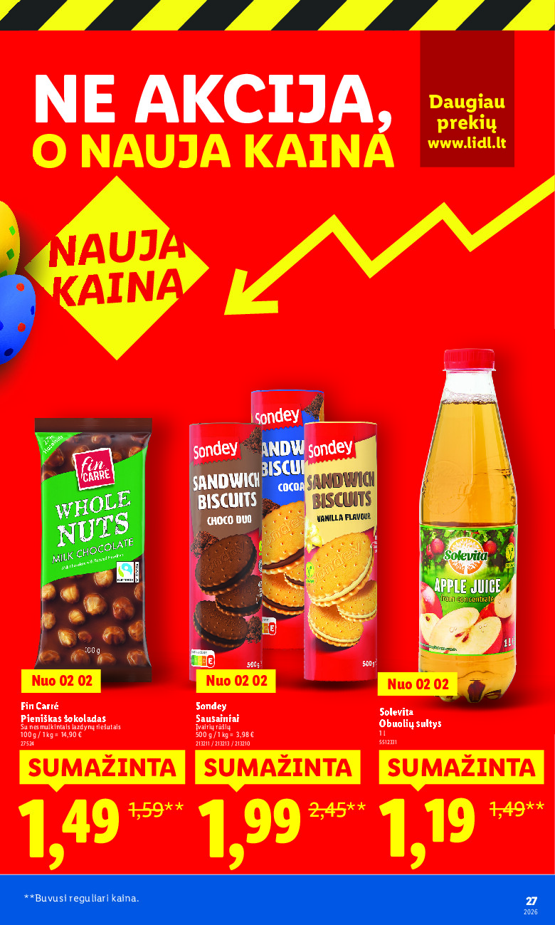 lidl - Ne akcija, o nauja kaina (2026-01-05 - 2026-03-16) - page: 27