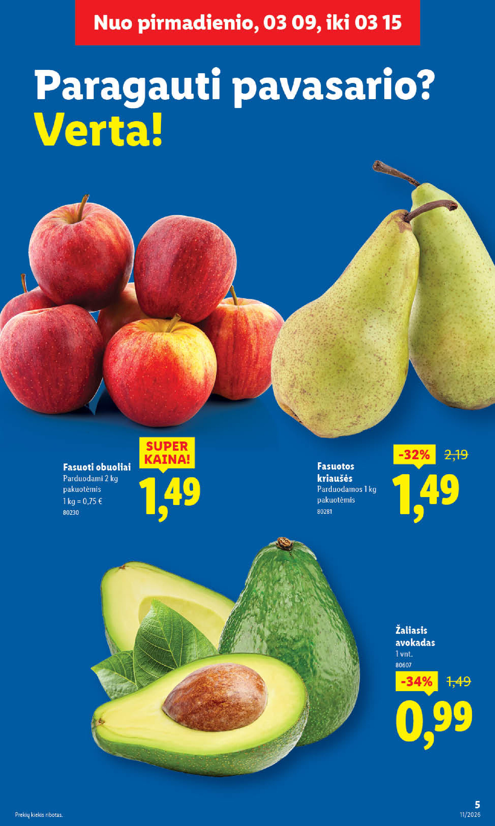 lidl - MAISTO PREKIŲ PASIŪLYMAI (2026-03-09 - 2026-03-15) - page: 5