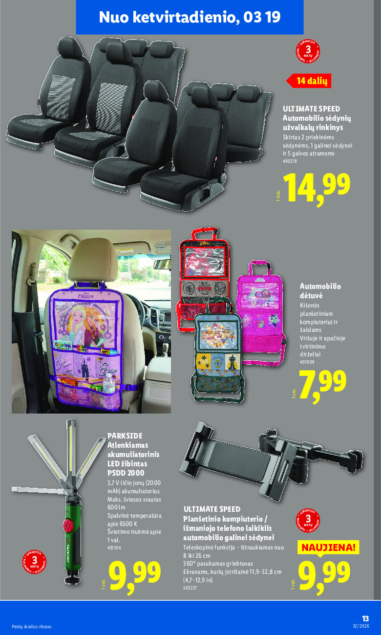 lidl - NE MAISTO PREKIŲ PASIŪLYMAI (2026-03-16 - 2026-03-22) - page: 13