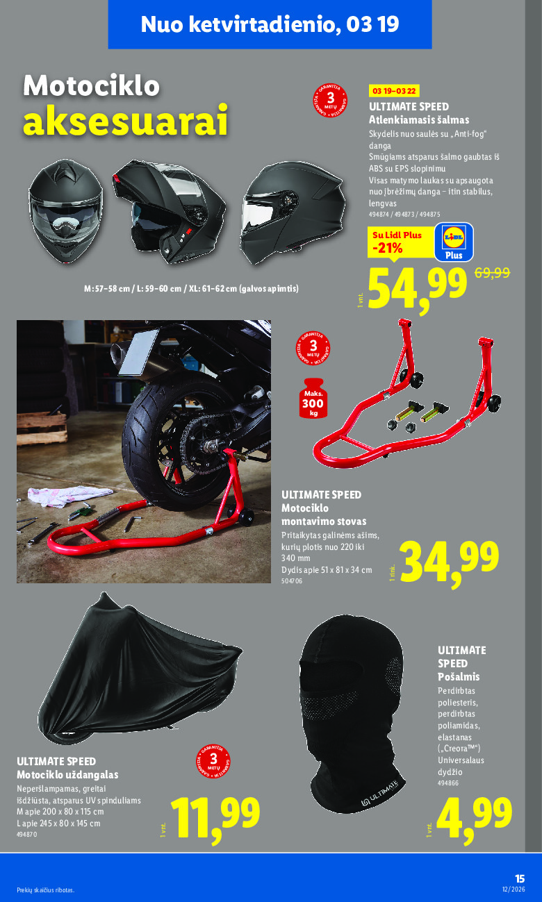 lidl - NE MAISTO PREKIŲ PASIŪLYMAI (2026-03-16 - 2026-03-22) - page: 15