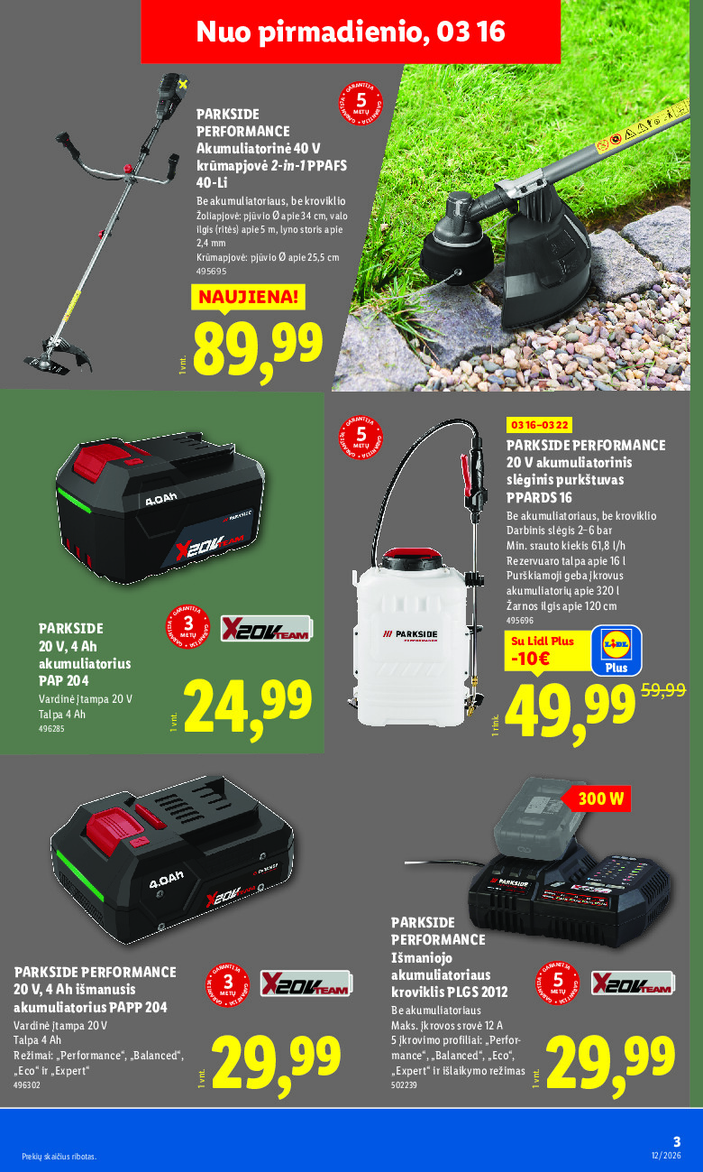 lidl - NE MAISTO PREKIŲ PASIŪLYMAI (2026-03-16 - 2026-03-22) - page: 3