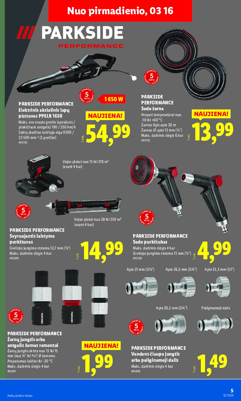 lidl - NE MAISTO PREKIŲ PASIŪLYMAI (2026-03-16 - 2026-03-22) - page: 5
