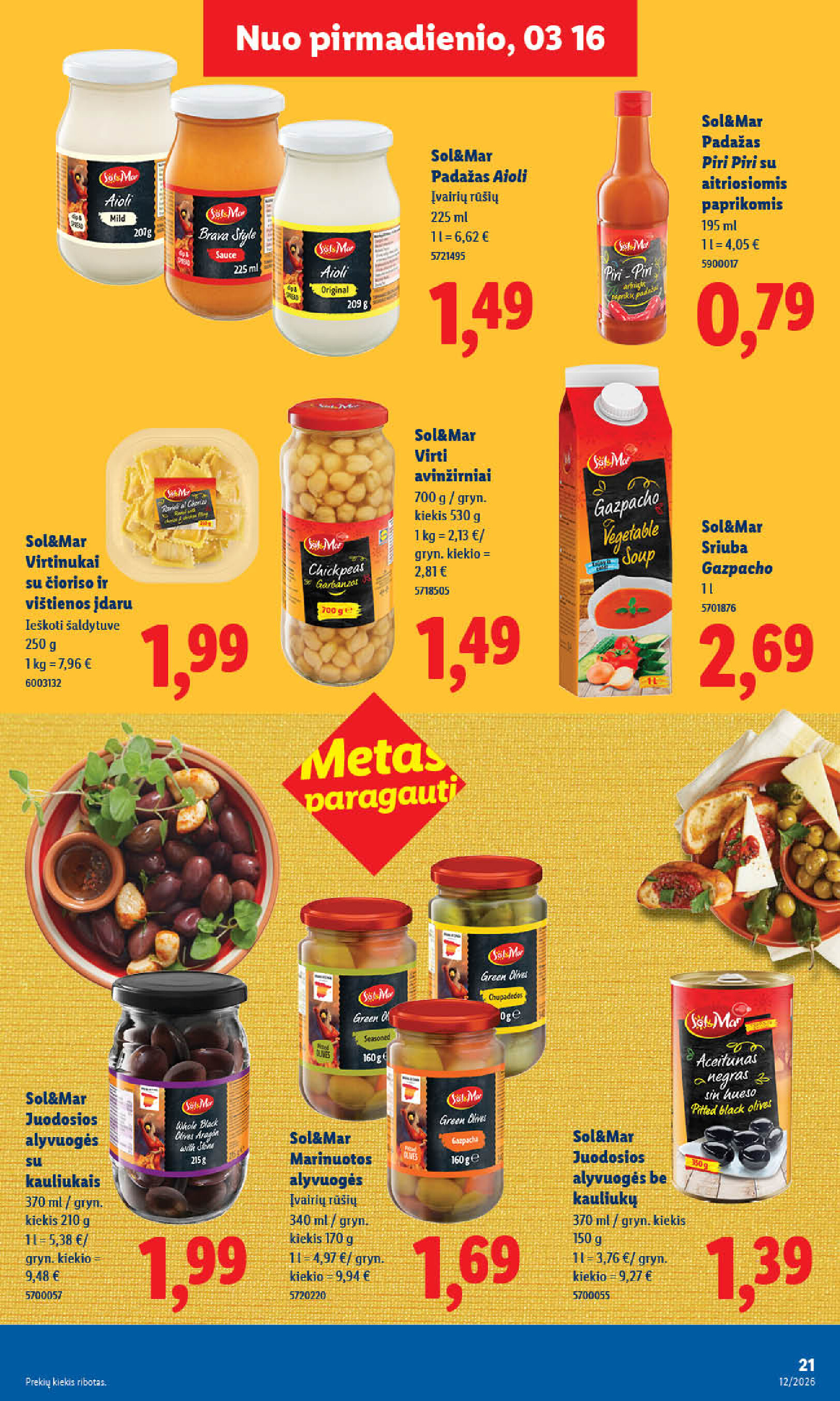 lidl - MAISTO PREKIŲ PASIŪLYMAI (2026-03-16 - 2026-03-22) - page: 21
