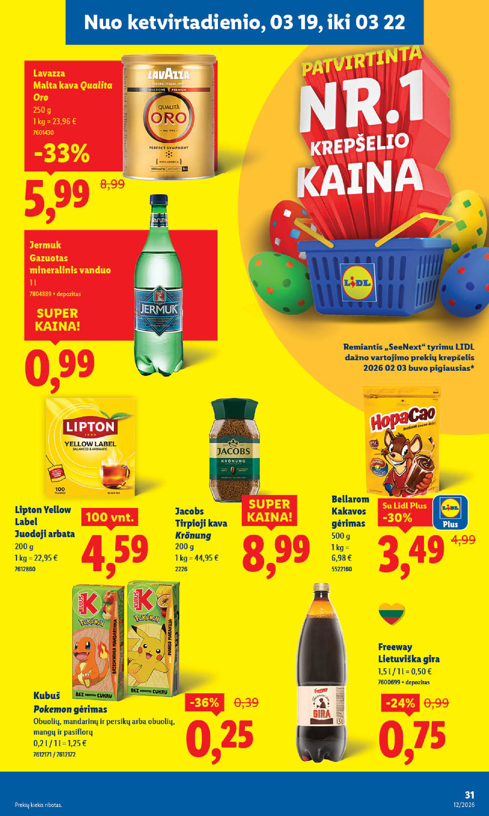 lidl - MAISTO PREKIŲ PASIŪLYMAI (2026-03-16 - 2026-03-22) - page: 37