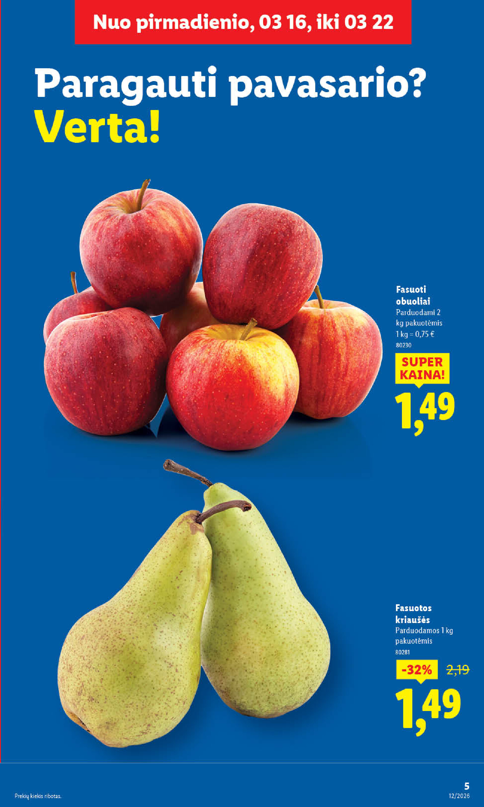 lidl - MAISTO PREKIŲ PASIŪLYMAI (2026-03-16 - 2026-03-22) - page: 5