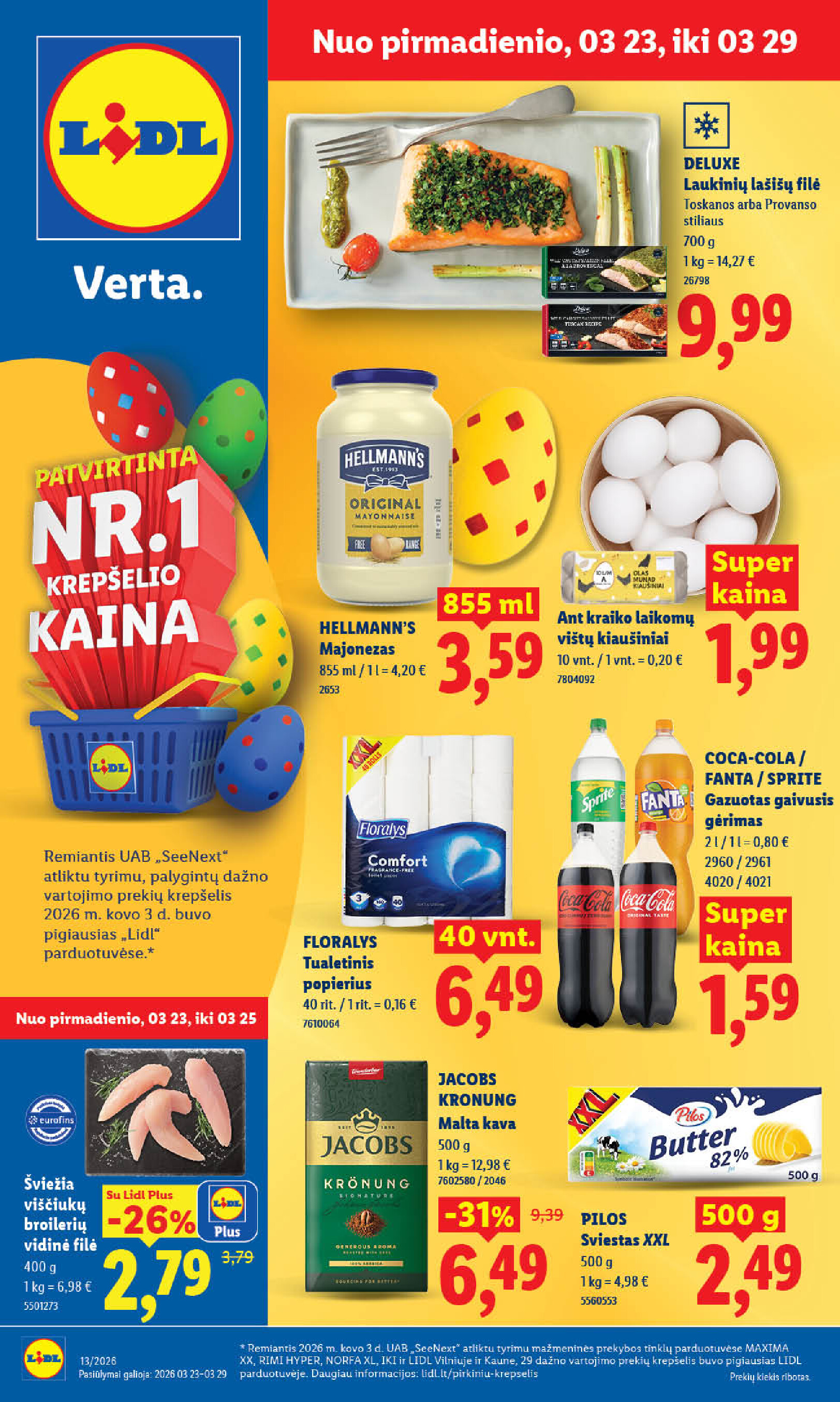 lidl - MAISTO PREKIŲ PASIŪLYMAI (2026-03-23 - 2026-03-29)
