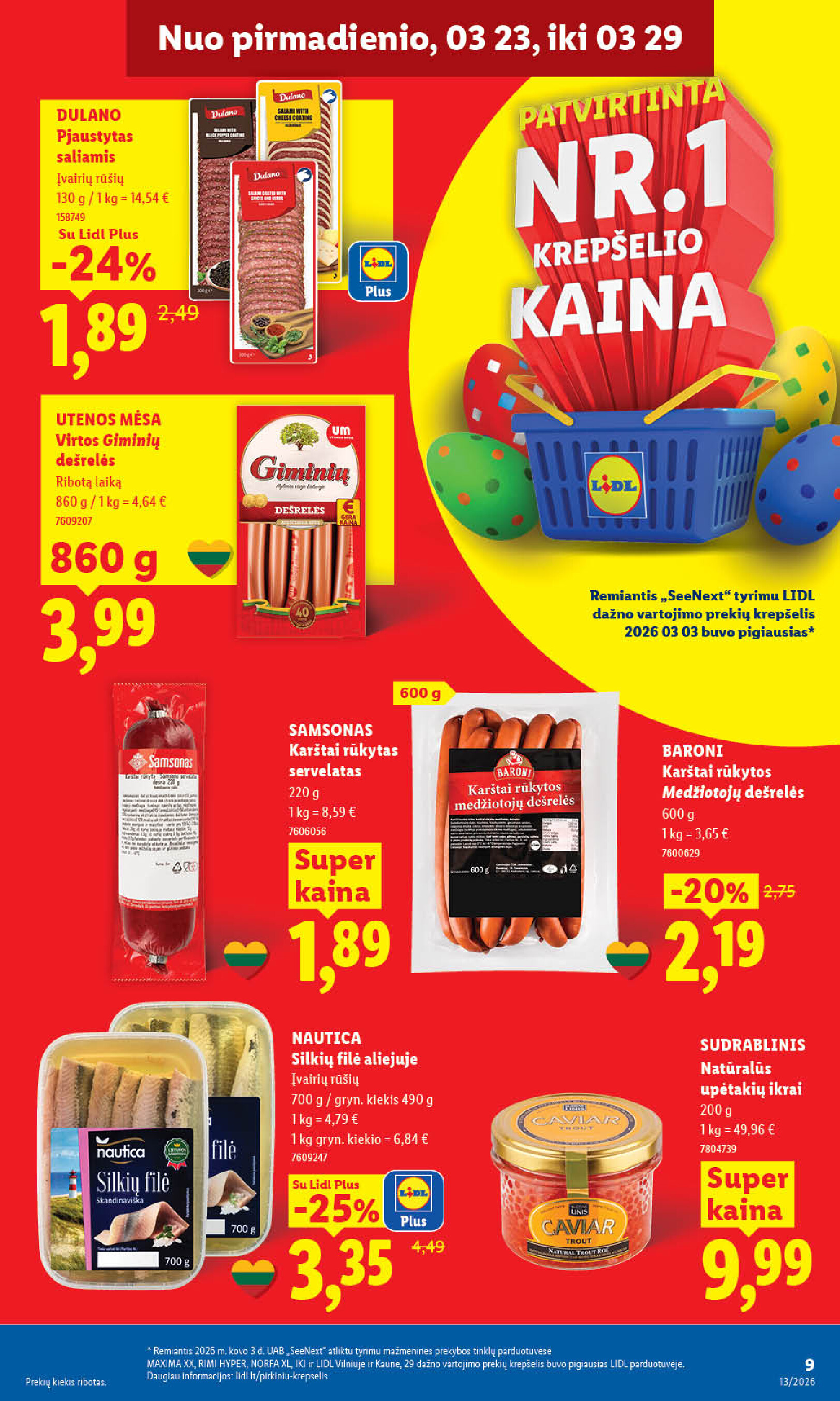lidl - MAISTO PREKIŲ PASIŪLYMAI (2026-03-23 - 2026-03-29) - page: 9