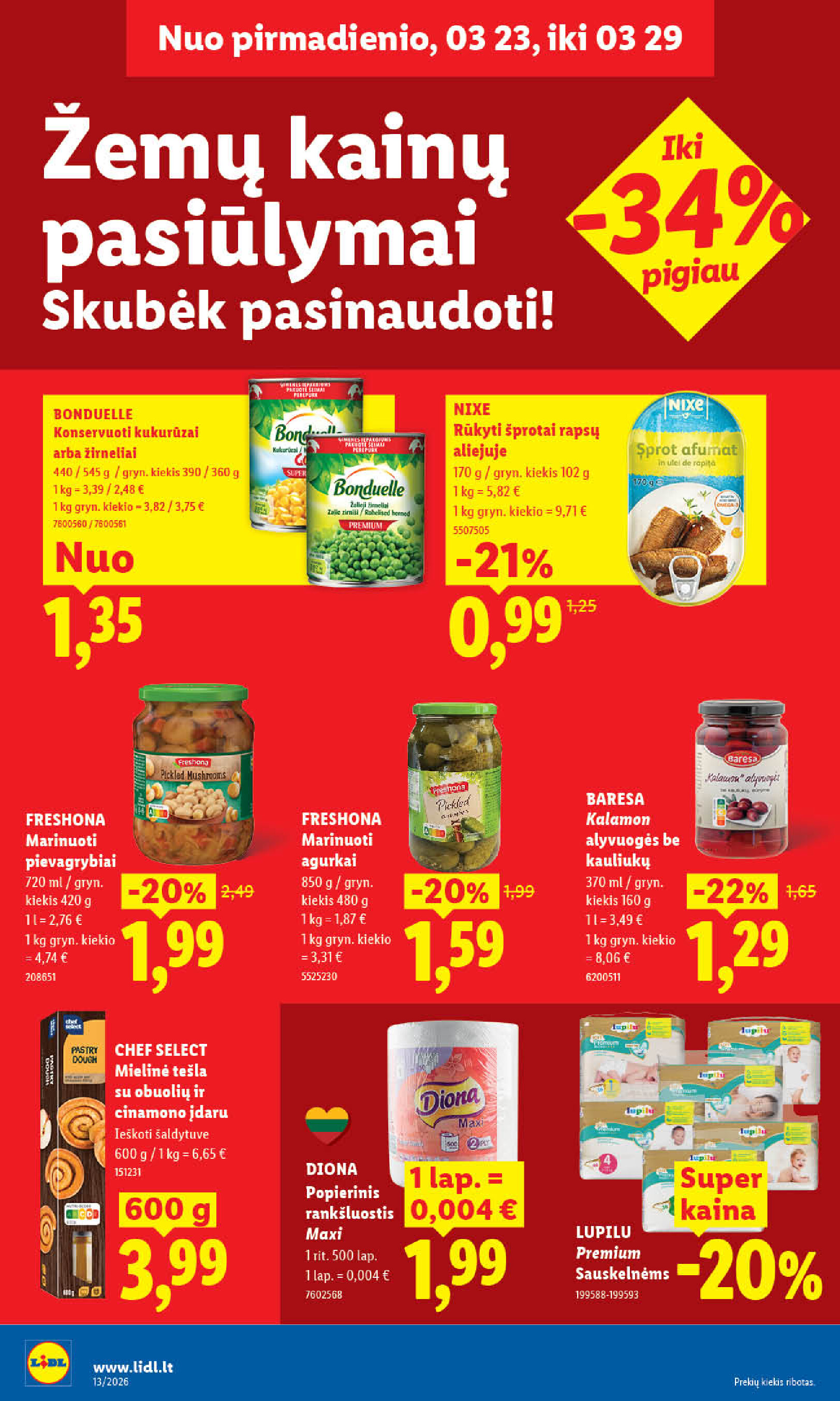 lidl - MAISTO PREKIŲ PASIŪLYMAI (2026-03-23 - 2026-03-29) - page: 16