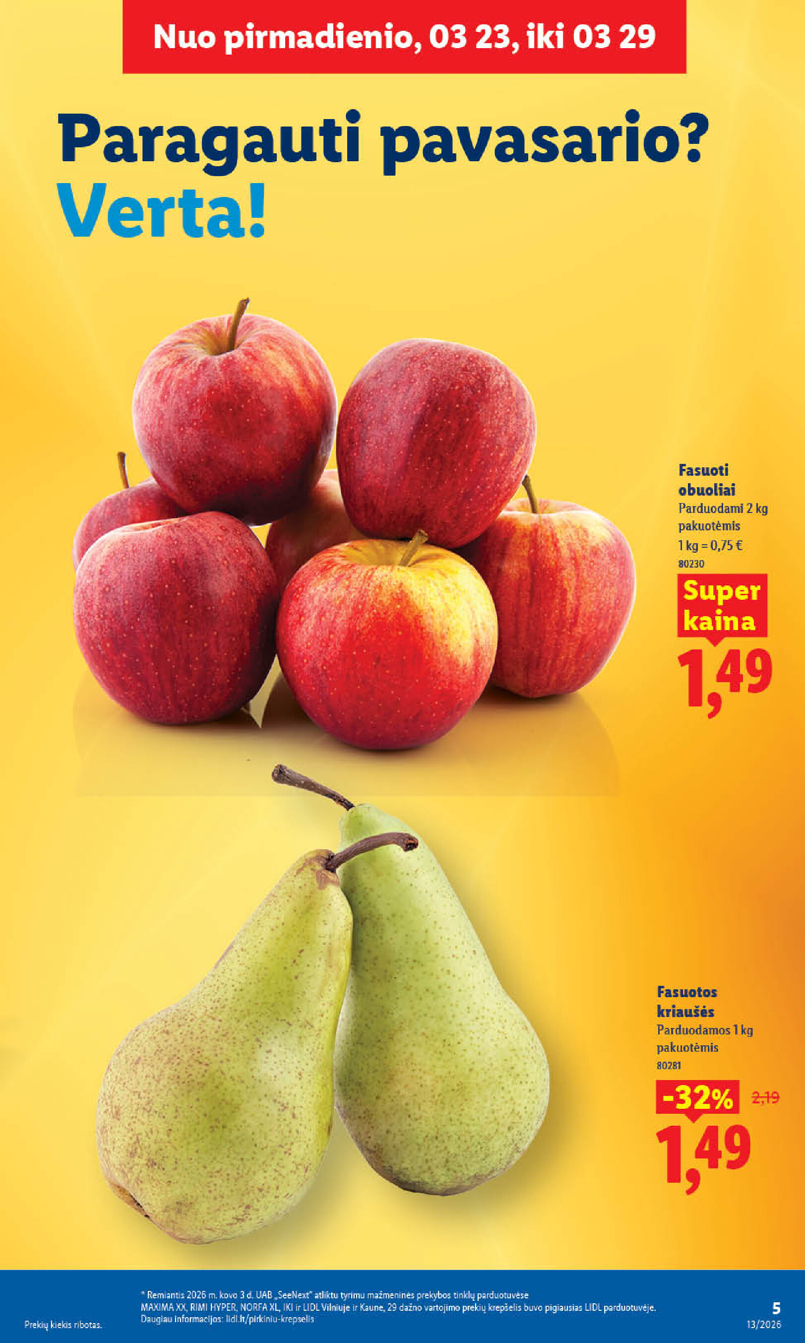 lidl - MAISTO PREKIŲ PASIŪLYMAI (2026-03-23 - 2026-03-29) - page: 5