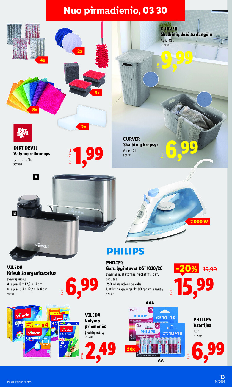 lidl - NE MAISTO PREKIŲ PASIŪLYMAI (2026-03-30 - 2026-04-05) - page: 13