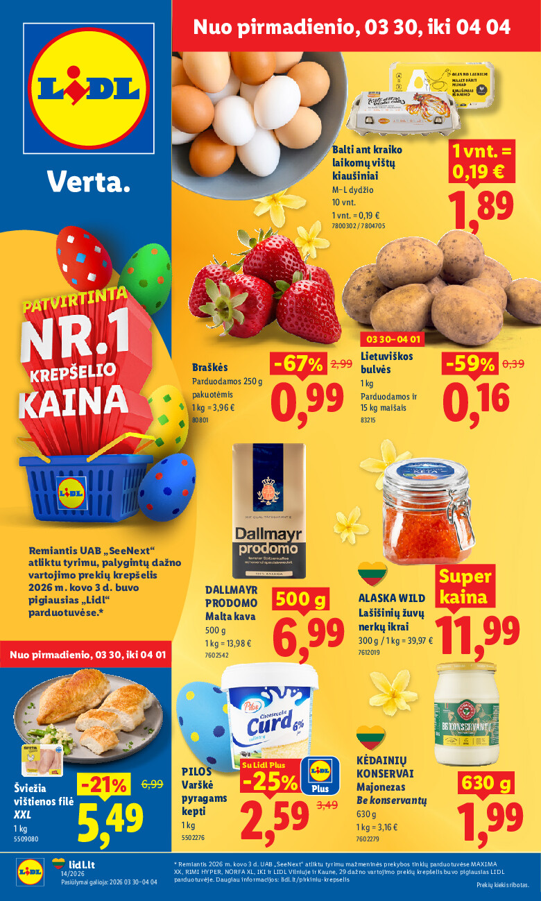 lidl - MAISTO PREKIŲ PASIŪLYMAI (2026-03-30 - 2026-04-05)