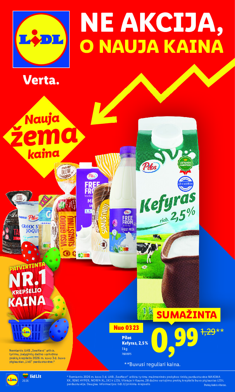 lidl - Ne akcija, o nauja kaina (2026-01-05 - 2026-03-30)